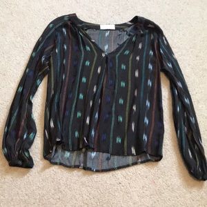 Multicolor long sleeve blouse
